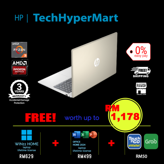 HP 15-fc0401AU-1-W11P-EPP 15.6" Laptop/ Notebook (Ryzen 3 7320U, 8GB, 1TB, AMD Radeon, W11P, Off Home 2024 + Off 365 Basic) HP 15-fc0401AU-1-W11P-EPP 15.6" Laptop/ Notebook (Ryzen 3 7320U, 8GB, 1TB, AMD Radeon, W11P, Off Home 2024 + Off 365 Basic)