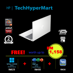 HP 15-fc1105AU 15.6" Laptop/ Notebook (Ryzen 5 7535HS, 8GB, 512GB, AMD Radeon, W11H, Off Home 2024 + Off 365 Basic)