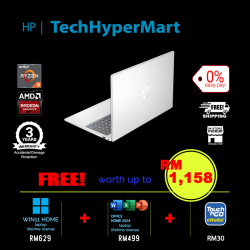 HP 15-fc1105AU-1-W11-EPP 15.6" Laptop/ Notebook (Ryzen 5 7535HS, 8GB, 1TB, AMD Radeon, W11H, Off Home 2024 + Off 365 Basic)