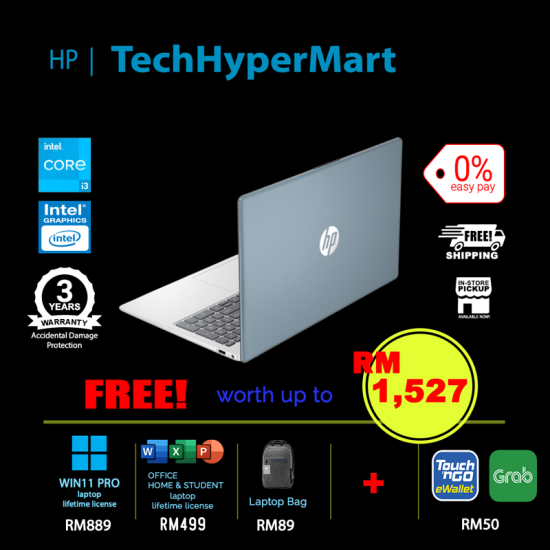 HP 15-fd0179TU-32-1-W11P-EPP 15.6" Laptop/ Notebook (i3-N305, 32GB, 1TB, Intel, W11P, Off H&S)