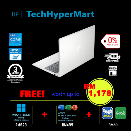 HP 15-fd0388TU-32-1-W11-EPP 15.6" Laptop/ Notebook (i5-1334U, 32GB, 1TB, Intel, W11H, Off H&S + Off 365 Basic) HP 15-fd0388TU-32-1-W11-EPP 15.6" Laptop/ Notebook (i5-1334U, 32GB, 1TB, Intel, W11H, Off H&S + Off 365 Basic)