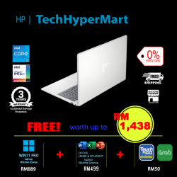 HP 15-fd0478TU-24-1-W11P-EPP 15.6" Laptop/ Notebook (i5-1334U, 24GB, 1TB, Intel Iris Xe, W11P, Off Home 2024 + Off 365 Basic)