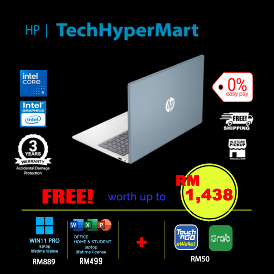 HP 15-fd1092TU-1-W11P-EPP 15.6" Laptop/ Notebook (Core 5 120U, 8GB, 1TB, Intel, W11P, Off H&S) HP 15-fd1092TU-1-W11P-EPP 15.6" Laptop/ Notebook (Core 5 120U, 8GB, 1TB, Intel, W11P, Off H&S)
