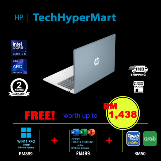 HP 15-fd1231TU-32-W11P 15.6" Laptop/ Notebook (Ultra 5 125H, 32GB, 512GB, Intel Arc, W11P, Off Home 2024 + Off 365 Basic) HP 15-fd1231TU-32-W11P 15.6" Laptop/ Notebook (Ultra 5 125H, 32GB, 512GB, Intel Arc, W11P, Off Home 2024 + Off 365 Basic)