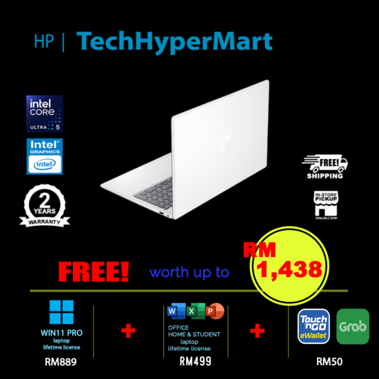HP 15-fd1232TU-24-W11P 15.6" Laptop/ Notebook (Ultra 5 125H, 24GB, 512GB, Intel, W11P, Off Home 2024 + Off 365 Basic) HP 15-fd1232TU-24-W11P 15.6" Laptop/ Notebook (Ultra 5 125H, 24GB, 512GB, Intel, W11P, Off Home 2024 + Off 365 Basic)