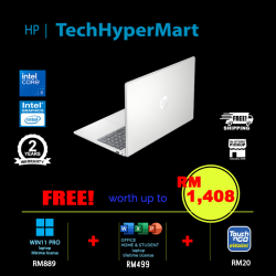 HP 15-fd1576TU-16-W11P 15.6" Laptop/ Notebook (Core 3 100U, 16GB, 512GB, Intel, W11P, Off Home 2024 + Off 365 Basic)