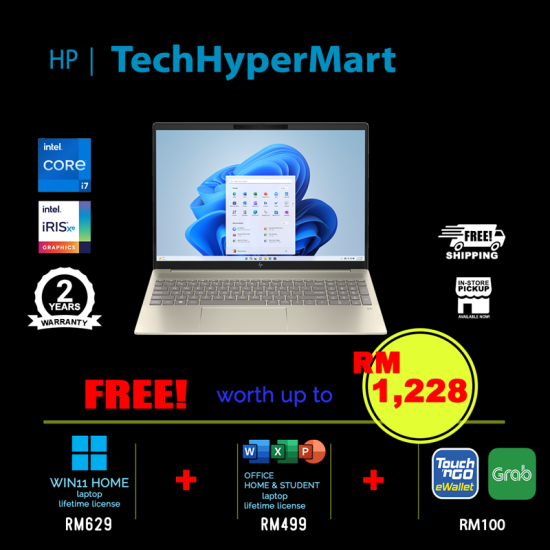 HP Pavilion Plus 16-ab0012TU 16" Laptop/ Notebook (i7-13700H, 16GB, 1TB, Intel Iris Xe, W11H, Off H&S)
