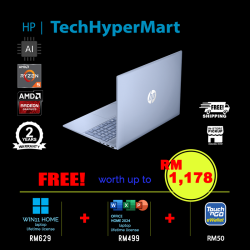 HP OmniBook 5 NGAI 16-ag1111AU 16" Laptop/ Notebook (Ryzen AI 5 330, 16GB, 512GB, AMD Radeon, W11H, Off Home 2024 + Off 365 Basic, AI Chip)