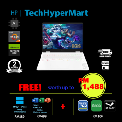 HP Omen 16-ap0057AX-W11P 16" Laptop/ Notebook (Ryzen AI 7 350, 16GB, 512GB, NV RTX5070, W11P, Off Home 2024 + Off 365 Basic, 144Hz, AI Chip)