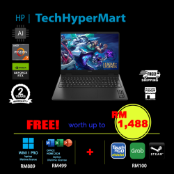 HP Omen 16-ap0058AX-W11P 16" Laptop/ Notebook (Ryzen AI 7 350, 16GB, 512GB, NV RTX5070, W11P, Off Home 2024 + Off 365 Basic, 144Hz, AI Chip)
