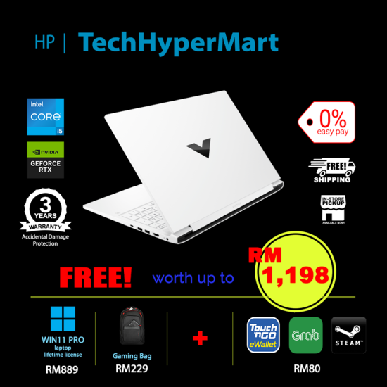 HP Victus 16-r0040TX-32-1-W11P-EPP 16.1" Laptop/ Notebook (i5-13500HX, 32GB, 1TB, NV RTX4060, W11P, 144Hz)