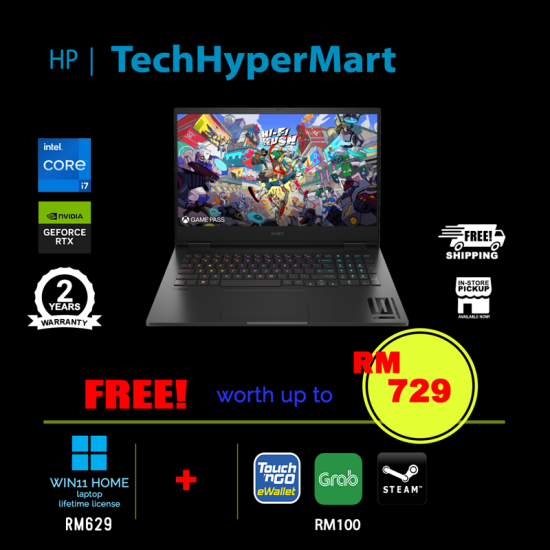 HP Omen 16-wf1051TX 16.1" Laptop/ Notebook (i7-14700HX, 16GB, 1TB, NV RTX4060, W11H, 240Hz)