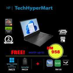 HP Omen 16-xf0026AX-24-W11 16.1" Laptop/ Notebook (Ryzen 9 7940HS, 24GB, 1TB, NV RTX4070, W11H, 240Hz)