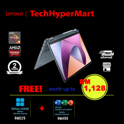Lenovo IdeaPad Flex 5 14ABR8 82XX009UMJ 14" Laptop/ Notebook (Ryzen 5 7530U, 16GB, 512GB, AMD Radeon, W11H, Off H&S, Touchscreen)