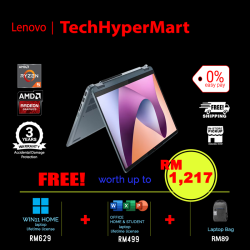 Lenovo IdeaPad Flex 5 14ABR8 82XX009UMJ-1-W11-EPP 14" Laptop/ Notebook (Ryzen 5 7530U, 16GB, 1TB, AMD Radeon, W11H, Off H&S, Touchscreen)