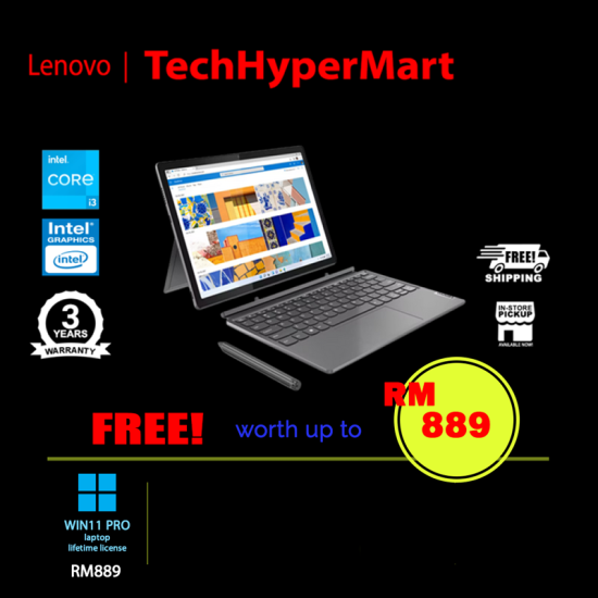 Lenovo IdeaPad Duet 5 12IRU8 83B3000DMJ-W11P 12.4" Laptop/ Notebook (i3-1315U, 8GB, 512GB, Intel, W11P, Touchscreen)