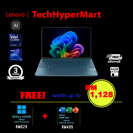 Lenovo Yoga Slim 9 14ILL10 83CX0013MJ 14" Laptop/ Notebook (Ultra 7 258V, 32GB, 1TB, Intel Arc, W11H, Off Home 2024 + Off 365 Basic, Touchscreen, AI Chip) Lenovo Yoga Slim 9 14ILL10 83CX0013MJ 14" Laptop/ Notebook (Ultra 7 258V, 32GB, 1TB, Intel Arc, W11H, Off Home 2024 + Off 365 Basic, Touchscreen, AI Chip)