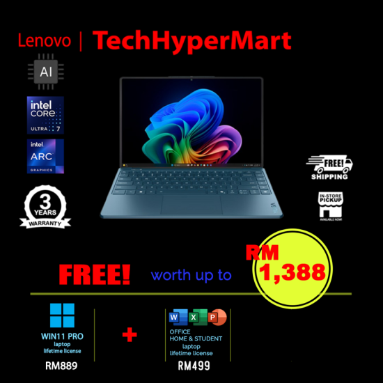 Lenovo Yoga Slim 9 14ILL10 83CX0013MJ-W11P 14" Laptop/ Notebook (Ultra 7 258V, 32GB, 1TB, Intel Arc, W11P, Off Home 2024 + Off 365 Basic, Touchscreen, AI Chip) Lenovo Yoga Slim 9 14ILL10 83CX0013MJ-W11P 14" Laptop/ Notebook (Ultra 7 258V, 32GB, 1TB, Intel Arc, W11P, Off Home 2024 + Off 365 Basic, Touchscreen, AI Chip)