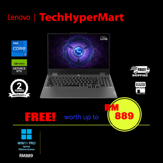 Lenovo LOQ 15IRX9 83DV003MMJ-W11P 15.6" Laptop/ Notebook (i7-13650HX, 16GB, 512GB, NV RTX4060, W11P, 144Hz)
