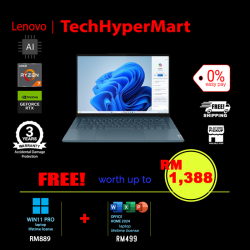 Lenovo Yoga Pro 7 14AHP9 83E30055MJ-2-W11P-EPP 14.5" Laptop/ Notebook (Ryzen 7 8845HS, 16GB, 2TB, NV RTX3050, W11P, Off Home 2024 + Off 365 Basic, AI Chip)