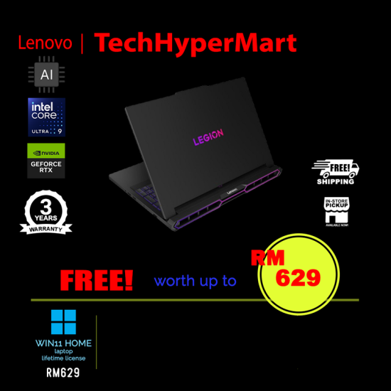 Lenovo Legion Pro 7 16IAX10H 83F500JEMJ 16" Laptop/ Notebook (Ultra 9 275HX, 32GB, 1TB, NV RTX5070Ti, W11H, 240Hz, AI)
