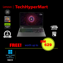 Lenovo LOQ 15ARP9 83JC00G4MJ 15.6" Laptop/ Notebook (Ryzen 7 7435HS, 12GB, 512GB, NV RTX4050, W11H, 144Hz, AI Chip)