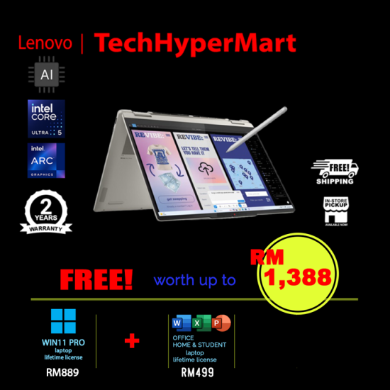 Lenovo Yoga 7 2-in-1 14ILL10 83JQ004YMJ-W11P 14" Laptop/ Notebook (Ultra 5 226V, 16GB, 512GB, Intel Arc, W11P, Off Home 2024 + Off 365 Basic, Touchscreen, AI Chip) Lenovo Yoga 7 2-in-1 14ILL10 83JQ004YMJ-W11P 14" Laptop/ Notebook (Ultra 5 226V, 16GB, 512GB, Intel Arc, W11P, Off Home 2024 + Off 365 Basic, Touchscreen, AI Chip)