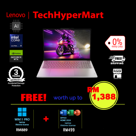 Lenovo Yoga Pro 9 16IAH10 83L00072MJ-2-W11P-EPP 16" Laptop/ Notebook (Ultra 9 285H, 32GB, 2TB, NV RTX5050, W11P, Off Home 2024 + Off 365 Basic, Touchscreen, AI Chip)