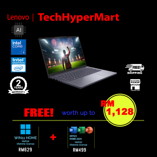 Lenovo IdeaPad Slim 3 14IWC11 83RQ002LMJ 14" Laptop/ Notebook (Core 5 320, 16GB, 512GB, Intel, W11H, Off Home 2024 + Off 365 Basic, AI)