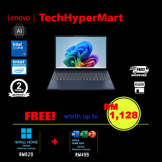 Lenovo IdeaPad Slim 3 15IWC11 83RR00A4MJ 15.3" Laptop/ Notebook (Core 5 320, 16GB, 512GB, Intel, W11H, Off Home 2024 + Off 365 Basic, AI)