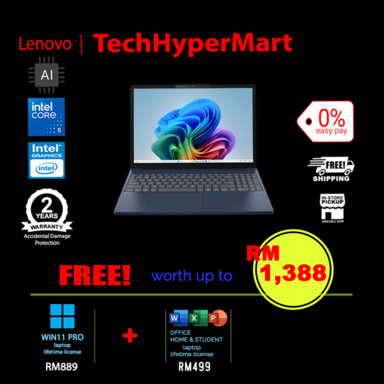 Lenovo IdeaPad Slim 3 15IWC11 83RR00A4MJ-1-W11P-EPP 15.3" Laptop/ Notebook (Core 5 320, 16GB, 1TB, Intel, W11P, Off Home 2024 + Off 365 Basic, AI)