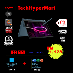 Lenovo Yoga 7 2-in-1 14AGP11 83TD007JMJ-1-W11-EPP 14" Laptop/ Notebook (Ryzen AI 7 445, 16GB, 1TB, AMD Radeon, W11H, Off Home 2024 + Off 365 Basic, Touch, AI)