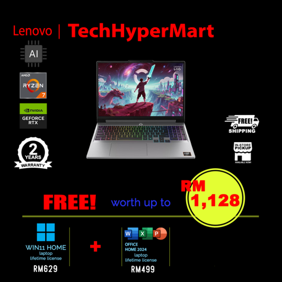 Lenovo LOQ 15AHP11 83TN0066MJ 15.3" Laptop/ Notebook (Ryzen 7 250, 16GB, 512GB, NV RTX5050, W11H, Off Home 2024, 165Hz, AI)