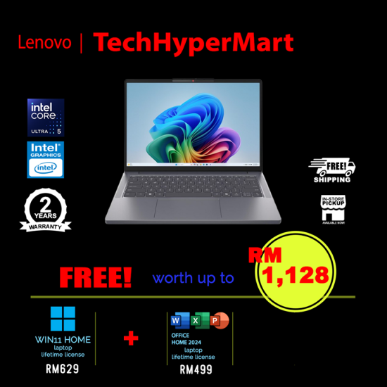 Lenovo IdeaPad Slim 3 14IPH11 83UQ0022MJ 14" Laptop/ Notebook (Ultra 5 322, 16GB, 512GB, Intel, W11H, Off Home 2024 + Off 365 Basic)