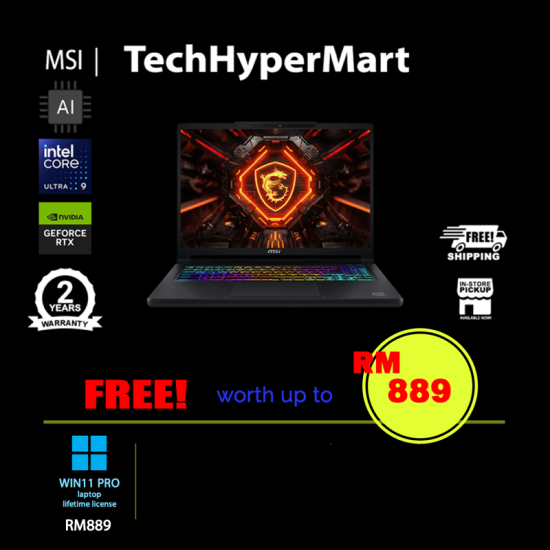 MSI Crosshair 16 Max HX E2WGK-011MY-24-W11P 16" Laptop/ Notebook (Ultra 9 290HX Plus, 24GB, 1TB, NV RTX5070, W11P, 165Hz, AI)