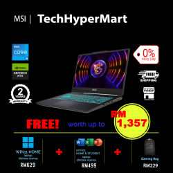 MSI Cyborg 15 A12VE-455MY-1-W11-EPP 15.6" Laptop/ Notebook (i5-12450H, 16GB, 1TB, NV RTX4050, W11H, 144Hz, Off H&S)
