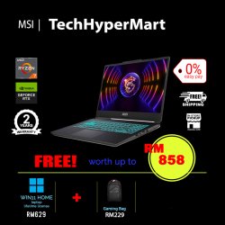 MSI Cyborg 15 A12VE-609MY-1-W11-EPP 15.6" Laptop/ Notebook (i7-12650H, 16GB, 1TB, NV RTX4050, W11H, 144Hz)