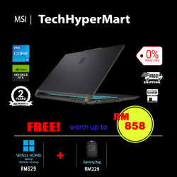 MSI Cyborg 15 A12VE-682MY-64-1-W11-EPP 15.6" Laptop/ Notebook (i5-12450H, 64GB, 1TB, NV RTX4050, W11H, 144Hz)