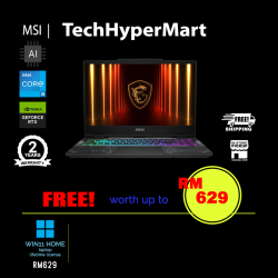 MSI Cyborg 15 B13WEKG-608MY 15.6" Laptop/ Notebook (i5-13420H, 16GB, 512GB, NV RTX5050, W11H, 144Hz, AI Chip)