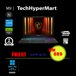 MSI Cyborg 15 B13WEKG-608MY-24-W11P 15.6" Laptop/ Notebook (i5-13420H, 24GB, 512GB, NV RTX5050, W11P, 144Hz, AI Chip)