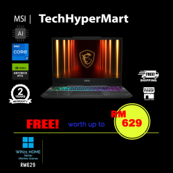 MSI Cyborg 15 B13WFKG-680MY 15.6" Laptop/ Notebook (i7-13620H, 16GB, 1TB, NV RTX5060, W11H, 144Hz, AI Chip)