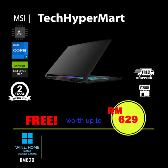 MSI Katana 15 B12VGK-2442MY 15.6" Laptop/ Notebook (i7-12650H, 16GB, 1TB, NV RTX4070, W11H, 144Hz, AI)