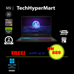 MSI Katana A15 AI B8VF-482MY-24-W11P 15.6" Laptop/ Notebook (Ryzen 7 8845HS, 24GB, 512GB, NV RTX4060, W11P, 144Hz, AI Chip)