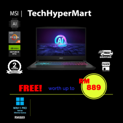 MSI Katana A15 AI B8VF-492MY-32-W11P 15.6" Laptop/ Notebook (Ryzen 9 8945HS, 32GB, 1TB, NV RTX4060, W11P, 165Hz, AI Chip)