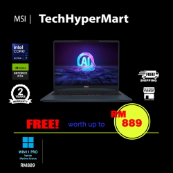 MSI Stealth 16 AI Studio A1VFG-074MY-W11P 16" Laptop/ Notebook (Ultra 7 155H, 32GB, 1TB, NV RTX4060, W11P, 240Hz)