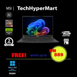 MSI Stealth A16 AI+ A3HVFG-043MY-W11P 16" Laptop/ Notebook (Ryzen AI 9 365, 32GB, 1TB, NV RTX4060, W11P, 240Hz, AI Chip)
