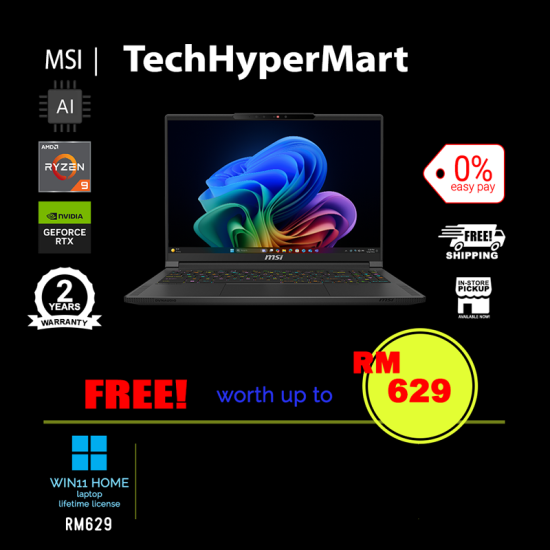 MSI Stealth A16 AI+ A3XVGG-089MY-2-W11-EPP 16" Laptop/ Notebook (Ryzen AI 9 HX 370, 32GB, 2TB, NV RTX4070, W11H, 120Hz, AI Chip) MSI Stealth A16 AI+ A3XVGG-089MY-2-W11-EPP 16" Laptop/ Notebook (Ryzen AI 9 HX 370, 32GB, 2TB, NV RTX4070, W11H, 120Hz, AI Chip)