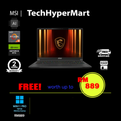MSI Stealth A16 AI+ A3XWHG-039MY-W11P 16" Laptop/ Notebook (Ryzen AI 9 HX 370, 32GB, 2TB, NV RTX5070Ti, W11P, 240Hz, AI Chip)