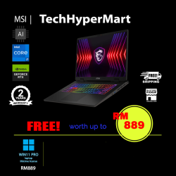 MSI Sword 17 HX B14VFKG-218MY-24-W11P 17" Laptop/ Notebook (i7-14650HX, 24GB, 1TB, NV RTX4060, W11P, 240Hz, AI Chip)