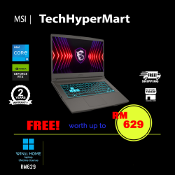 MSI Thin 15 B12UC-1499MY 15.6" Laptop/ Notebook (i5-12450H, 8GB, 512GB, NV RTX3050, W11H, 144Hz)